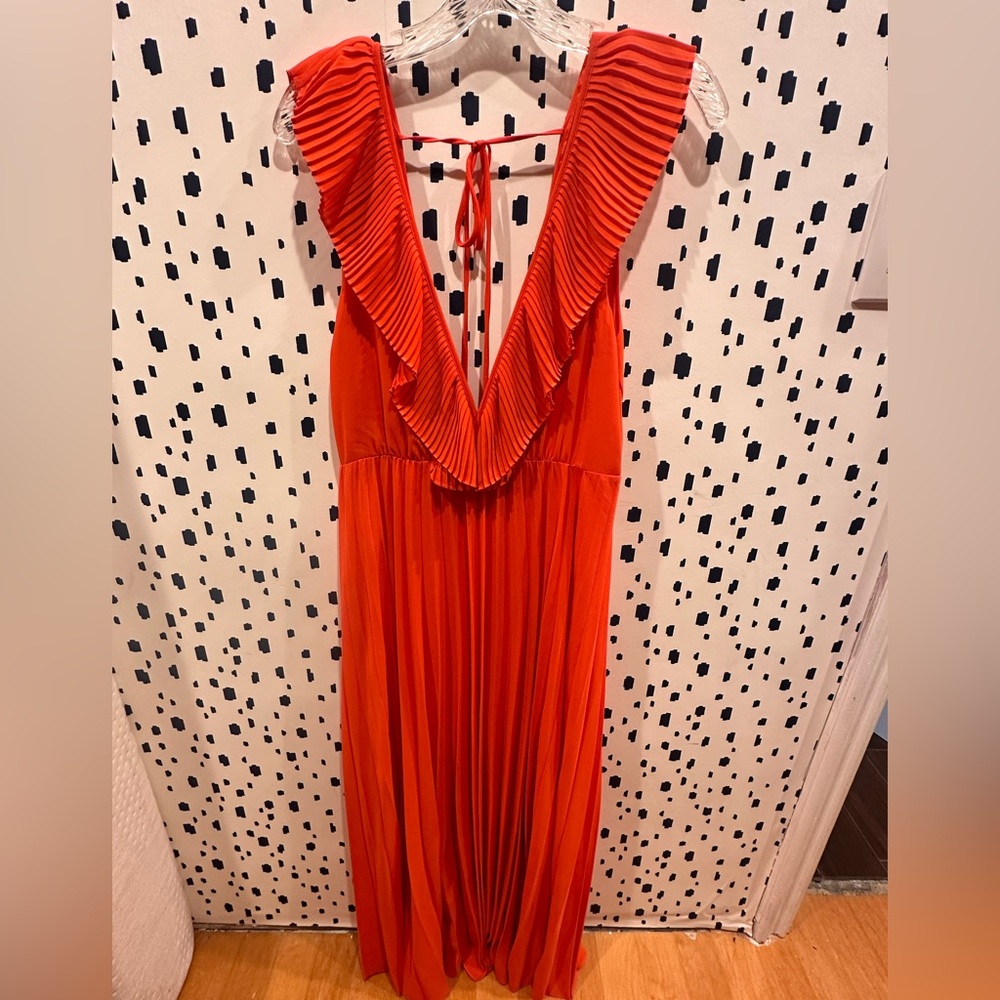 Red/deep orange floor-length Zara dress